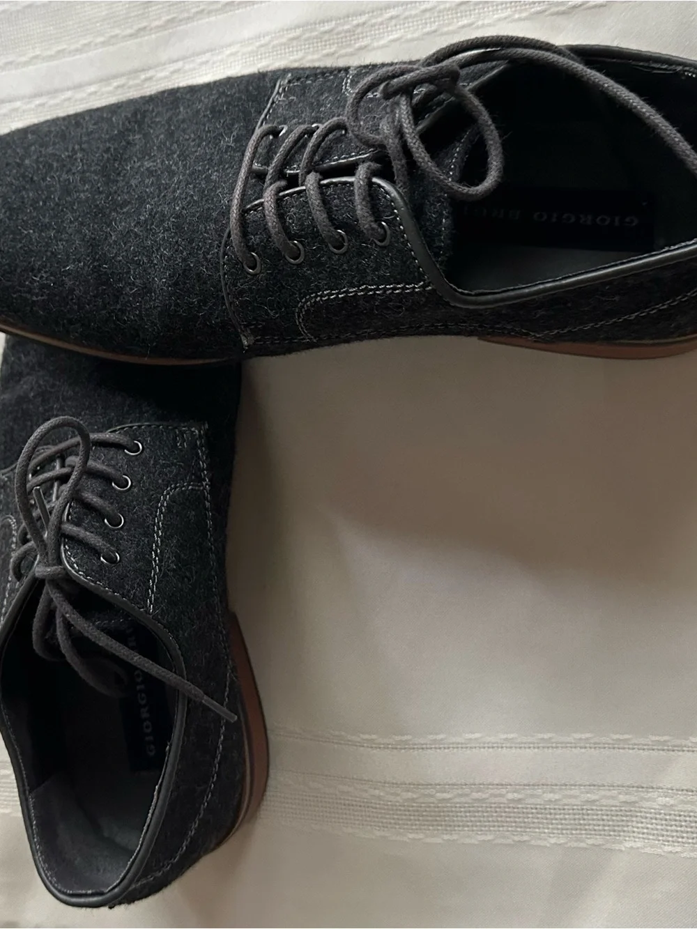 Giorgio Brutini Oxford Shoes Size 8.5 US Black/Gray Melange Fabric Men’s